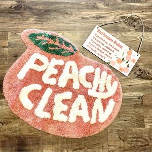 Peachy Clean Bath Mat & Sign